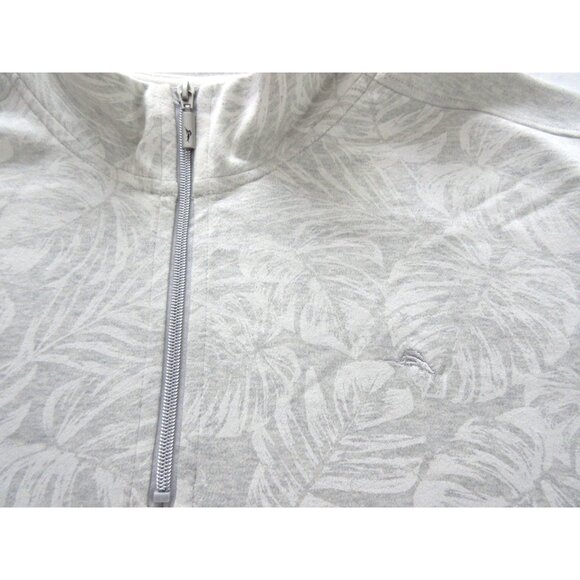 Men's Tommy Bahama 1/4 zipper Mock Neck PO sweatshirt Grey Floral Size 2XL NWT - Picture 6 of 7